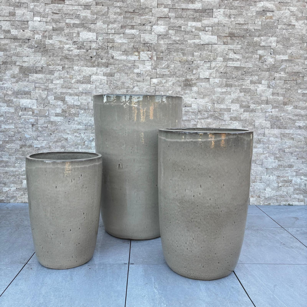 Pot grande taille d'extérieur EIFFEL 65x100cm bronze sablé, fait main en terre cuite émaillée, résistant au gel - 3