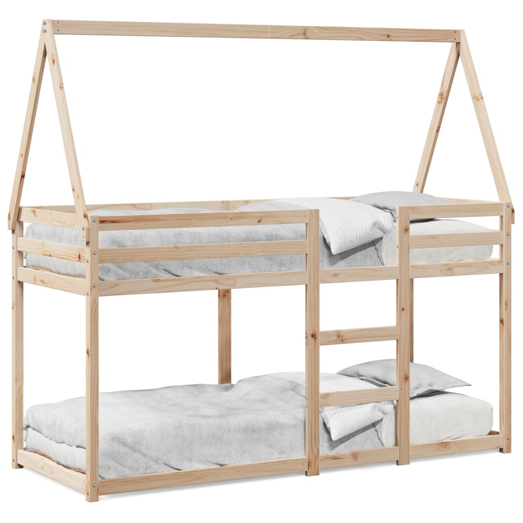 Lit superposé avec toit 75x190 cm bois de pin massif - 2