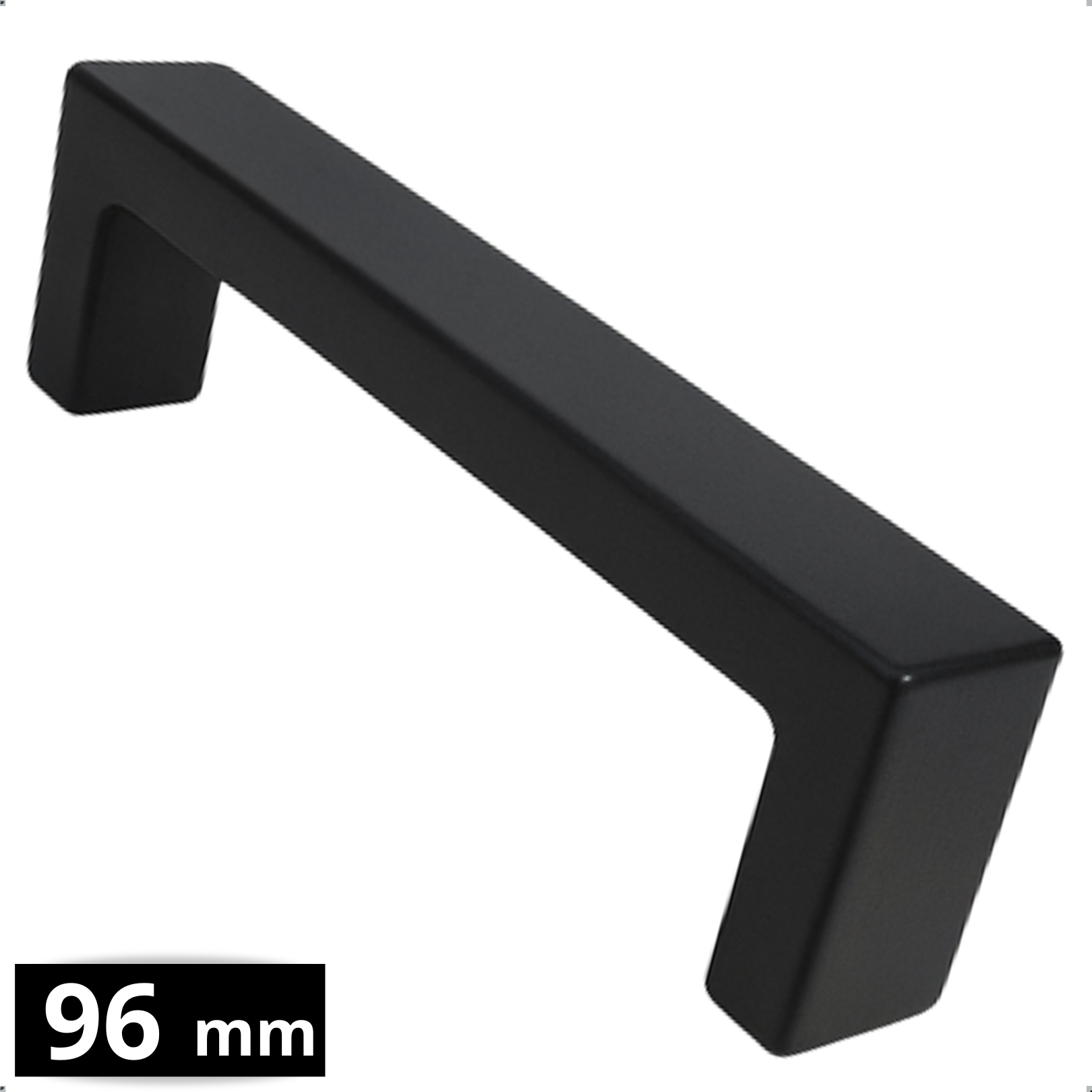LANC Maniglie Per Armadio In Cristallo Nero Opaco, 2 Pezzi, Interasse 96 Mm, Lunghezza Totale 178 Mm, Lega Di Zinco E Cristallo Ceco - 3