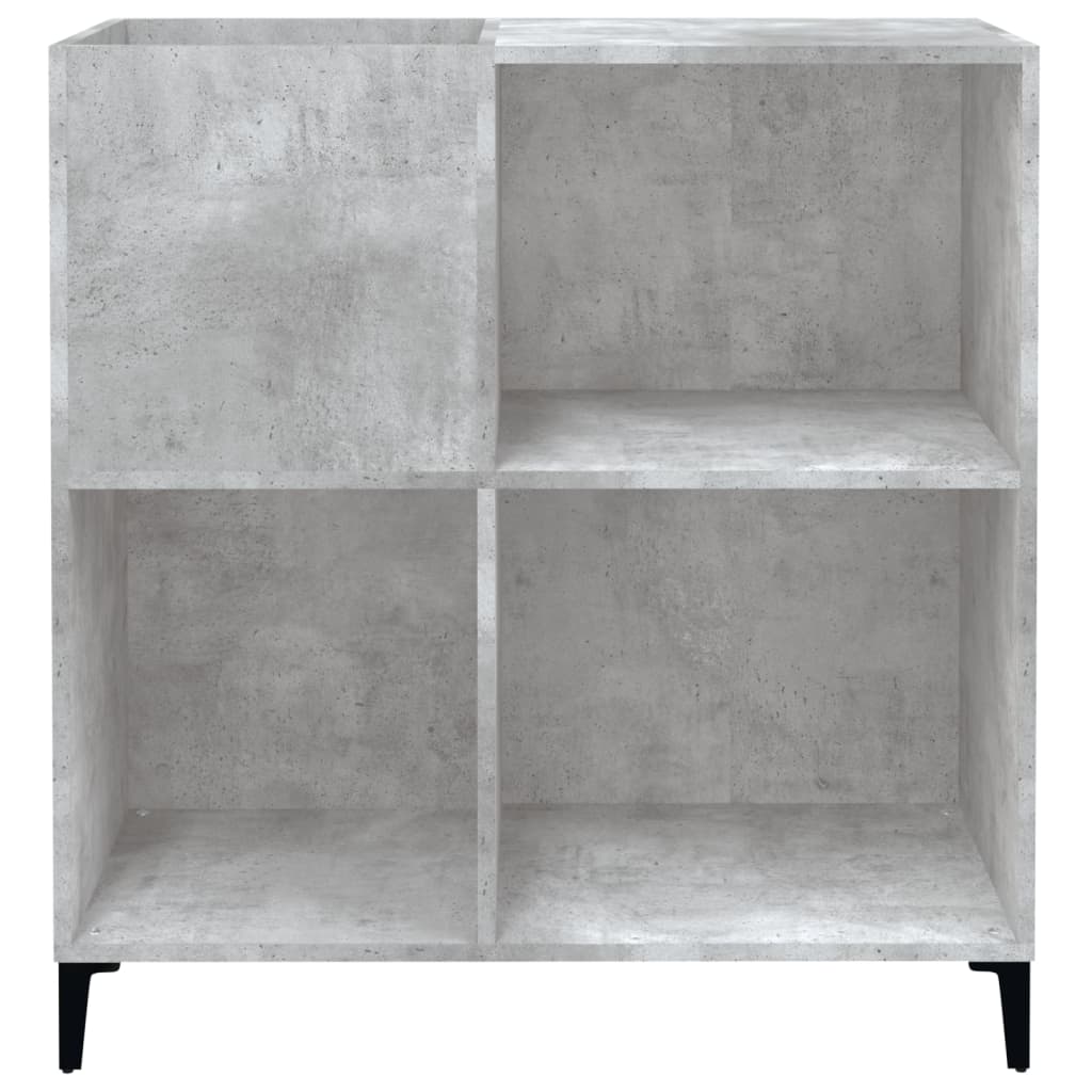 Armário de discos de compensado cinza concreto 84,5x38x89 cm – ComfortXL - 5