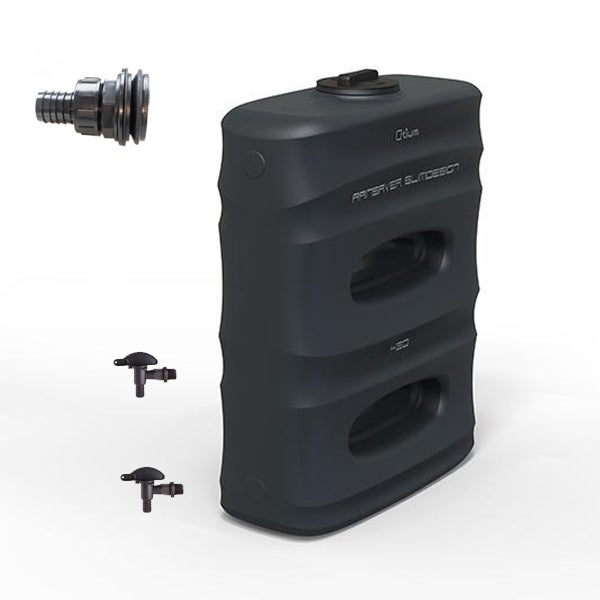 Récupérateur Eau de Pluie Hors-Sol Mural 450 Litres DS EAU Gris Anthracite Garantie 5 ans et connecteur d'entrée