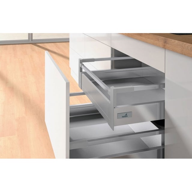 Kit tiroir à l'anglaise hauteur 144 innotech atira - Décor : Blanc - Longueur : 420 mm - HETTICH