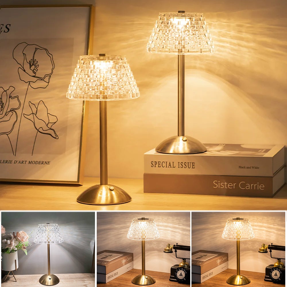 Ensemble De 2 Lampes De Chevet Tactiles - Abat-Jour En Verre Opale, 3 Niveaux De Luminosité - LED Incluses - Blanc
