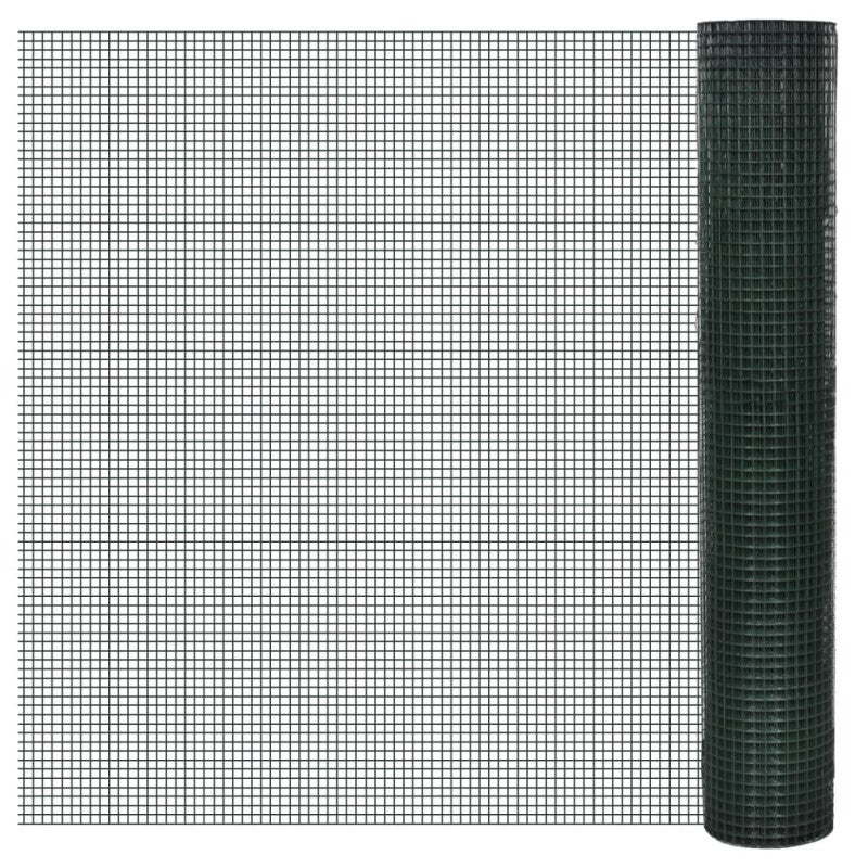 Ogrodzenie z siatki, galwanizowane, PVC, 10x1 m, zielone vidaXL