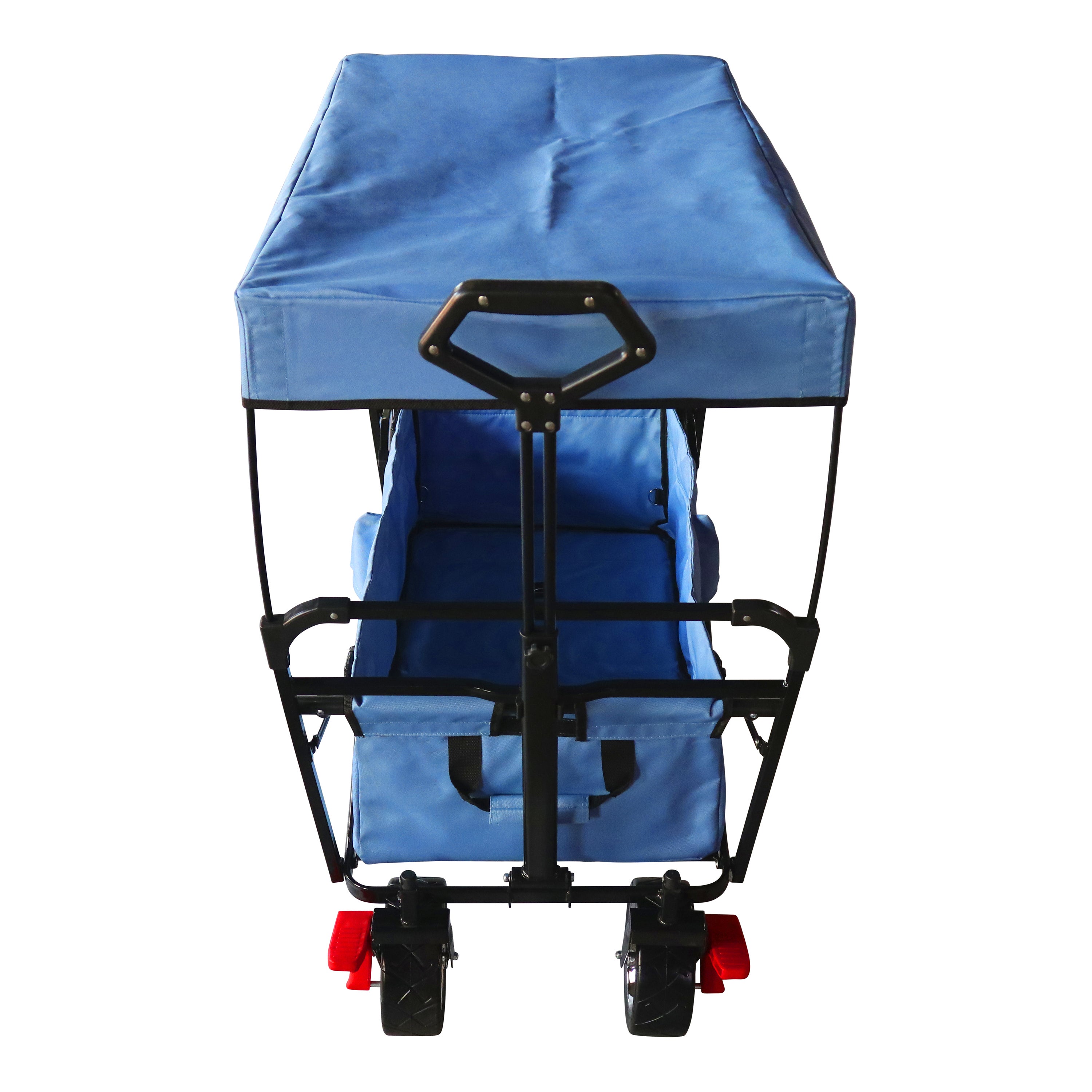 AXI AB210 Chariot pliable avec toit, sac, frein et barre de poussée Gris | Chariot pliable / charrette de jardin - 4