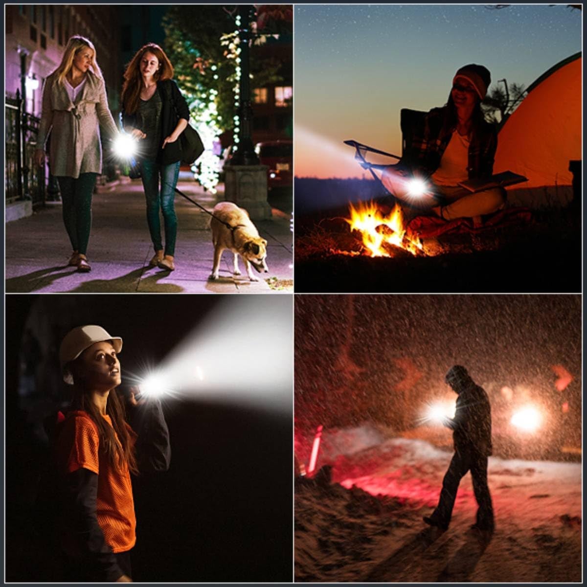Lampe Torche LED Ultra Puissante - 500000 Lumens Lampe de Poche Rechargeable, Étanche IPX7, 7 Modes D'éclairage pour Camping, Randonnée et Urgences - 6