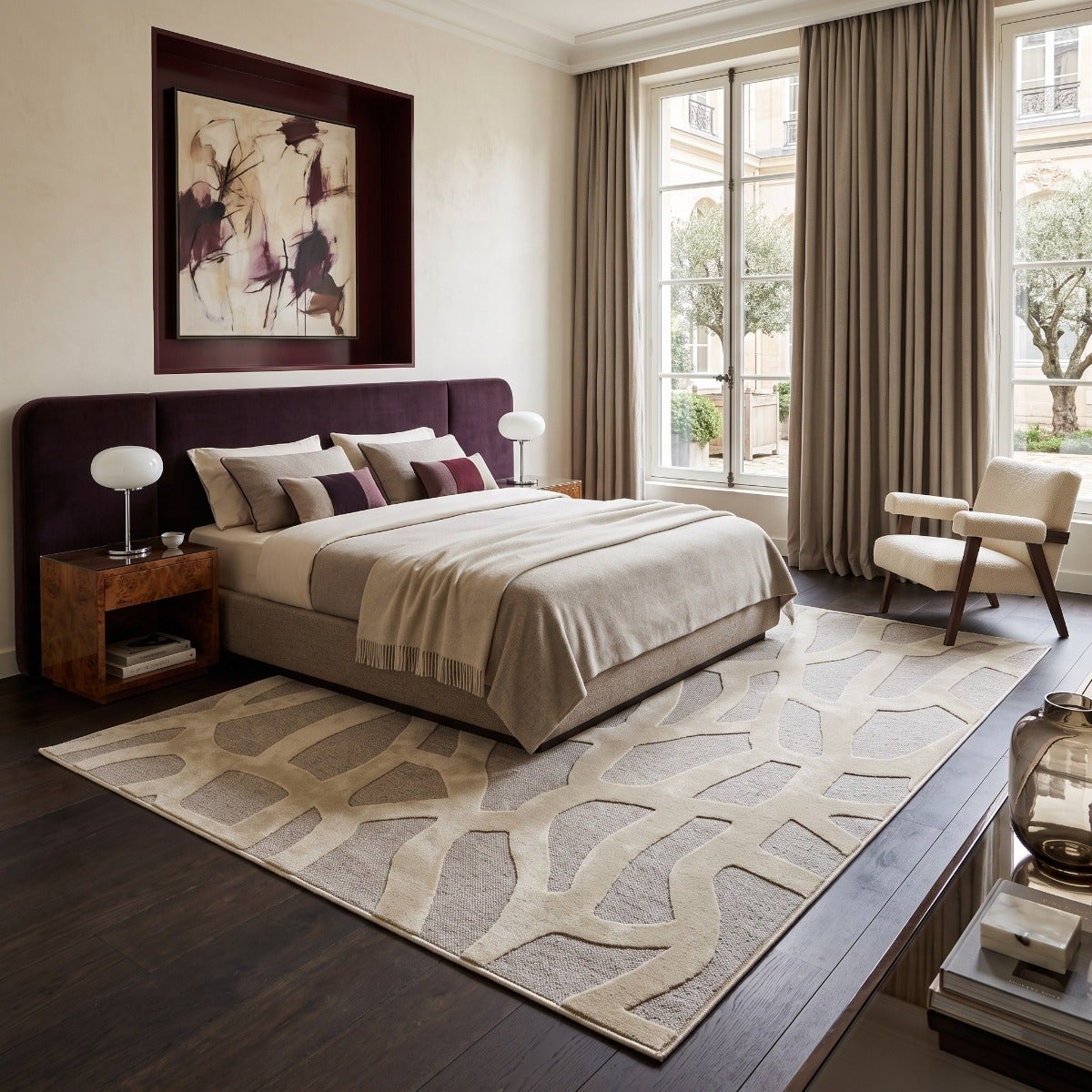Tapis relief graphique beige 160x230 | Leroy Merlin