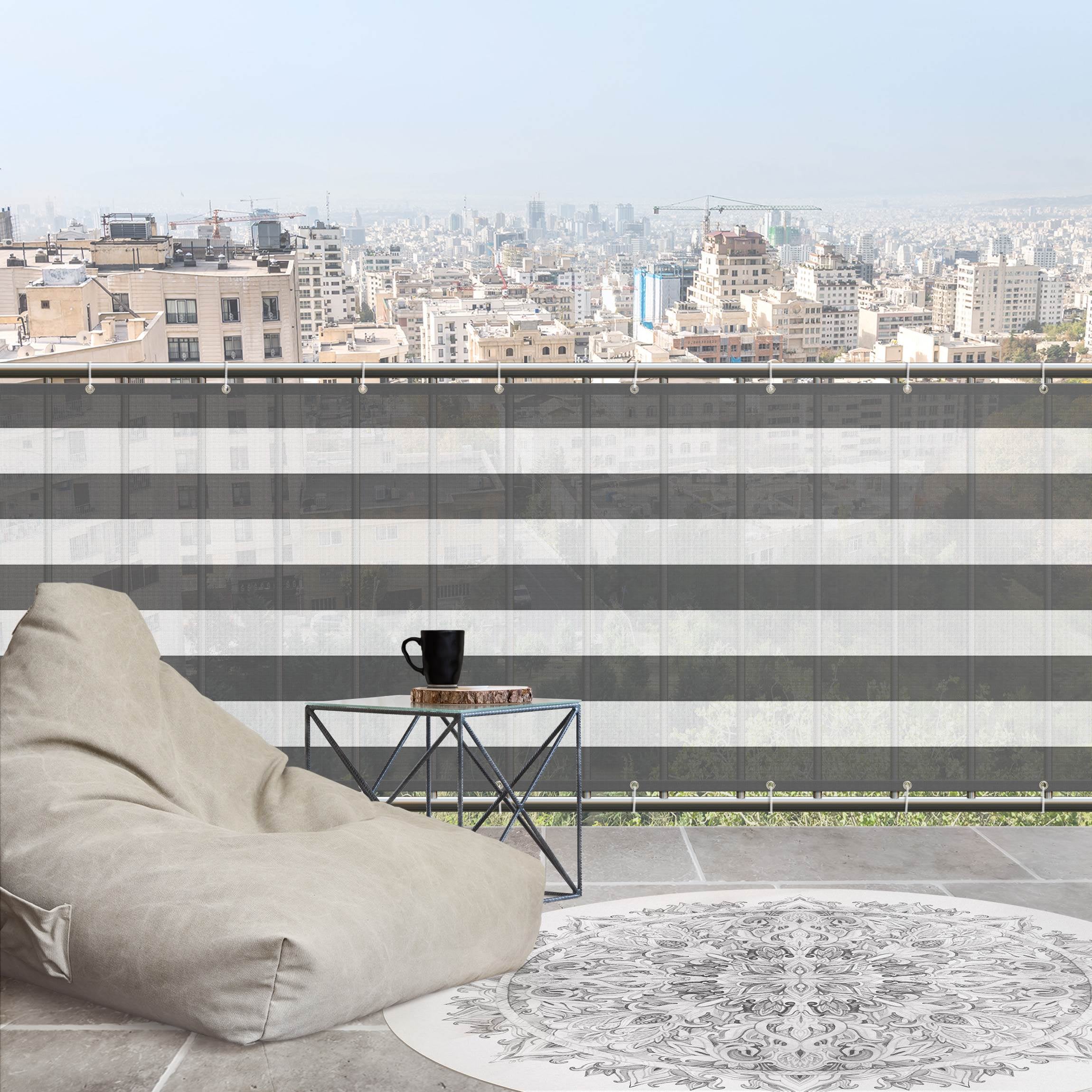 Fioriera Da Balcone In Vimini Ivyline: 46 Cm, Grigio, Realizzata A Mano Con Fodera Impermeabile
