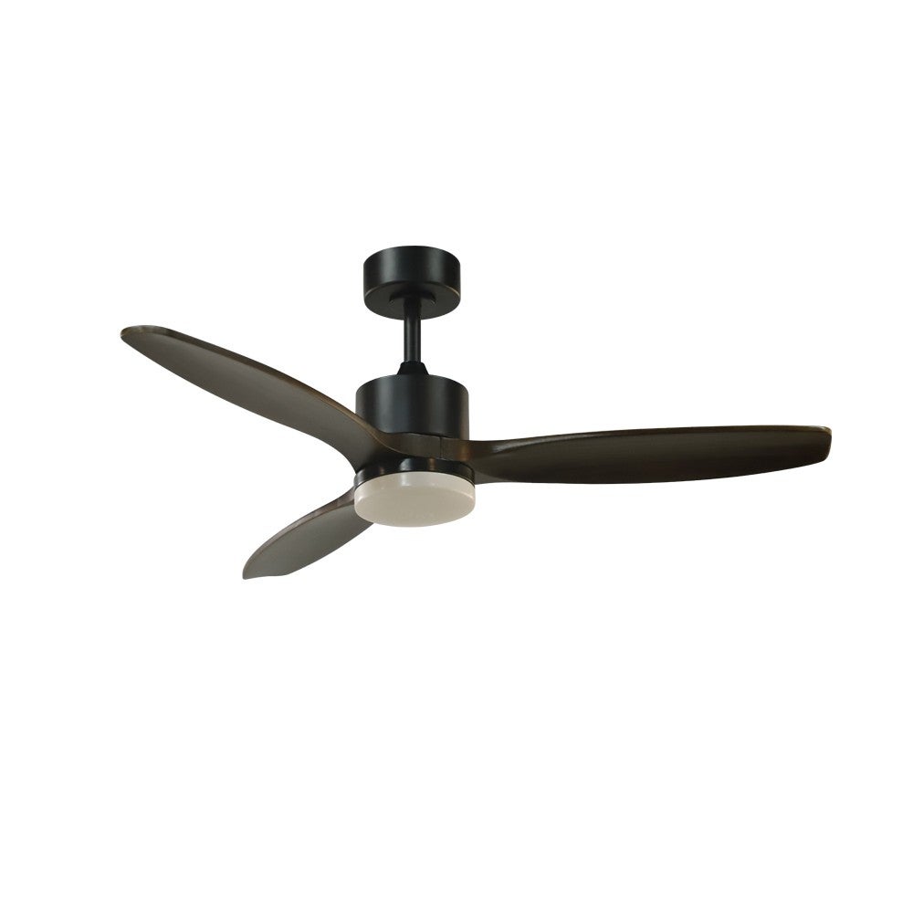 Wentylator sufitowy LED 22W Nare Czarny z drewnianymi łopatkami CCT 3000/4000/6000K ø106cm