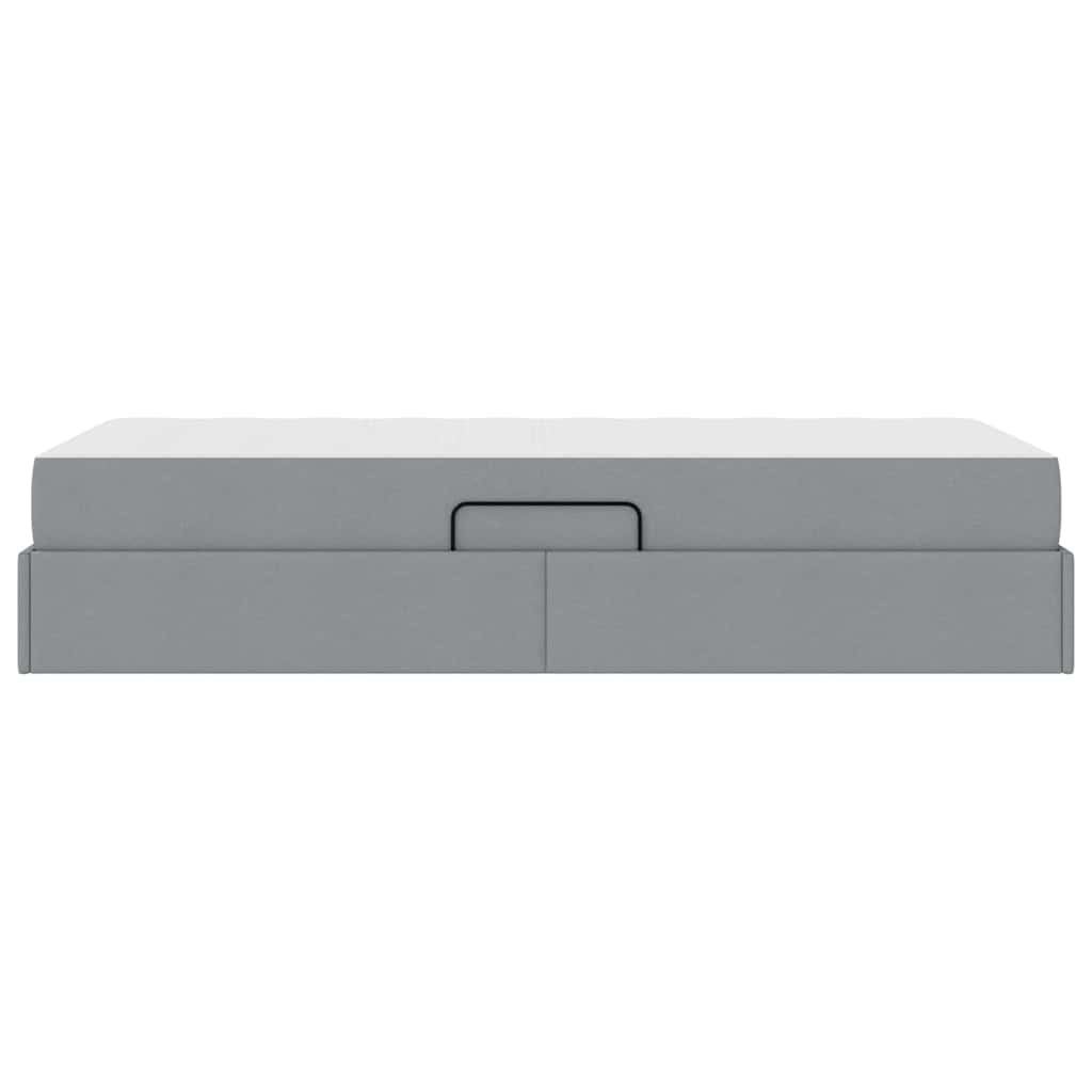 Lit avec rangement et matelas, en polyester gris clair, pour la chambre, 90 × 190 cm - 9