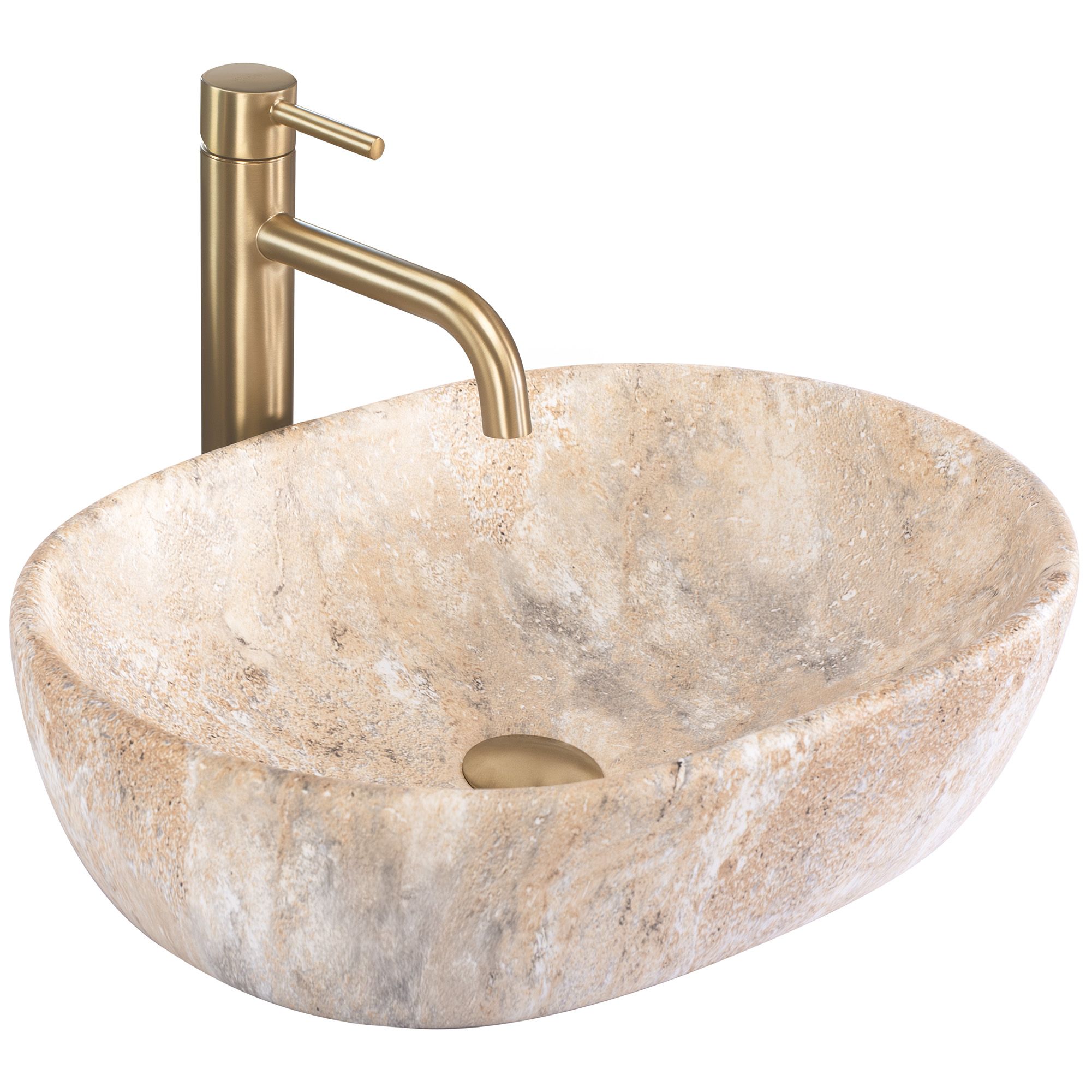 Umywalka Nablatowa Rea Amelia Savana Matt Imitacja Kamienia 48 X 34,5