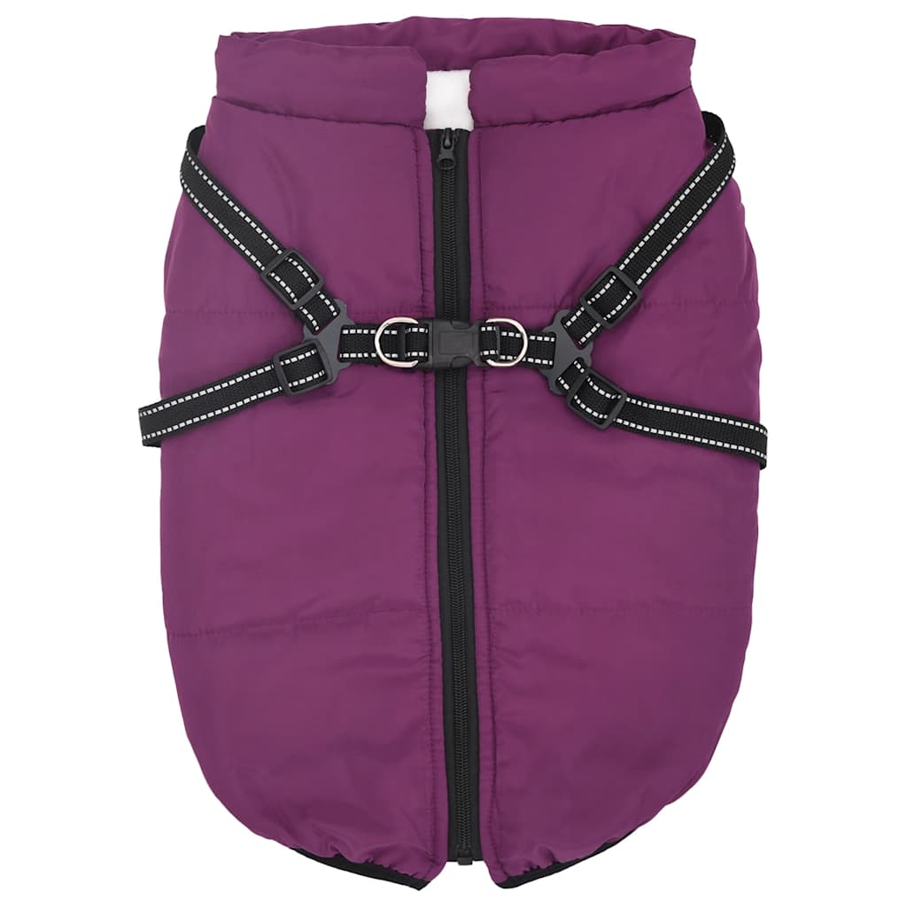 Abrigo para perro con arnés impermeable reflectante L morado vidaXL - 2