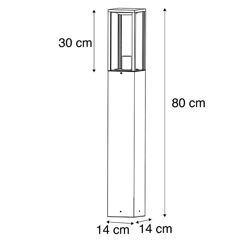 Qazqa industriel borne lumineuse extérieure pour jardin - Charlois - noir, max. 40w, e27, 80cm, IP44 - 3