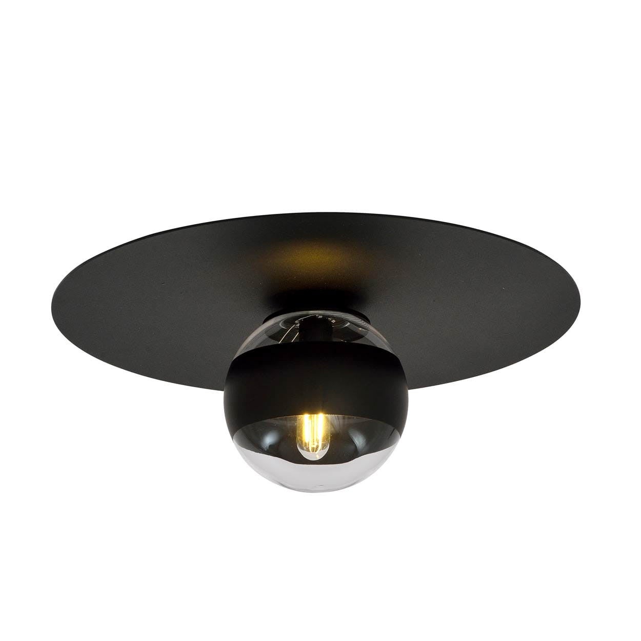 Lampa sufitowa Solar czarno-przezroczysta 1xE14x10W wym: 19 x 43 cm metal Emibig