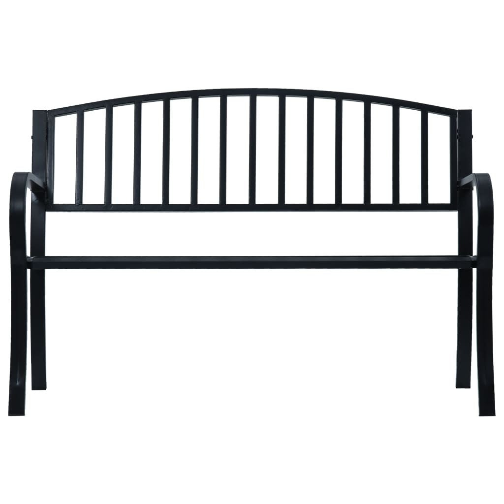 Banc de jardin 125cm Noir Acier - 2