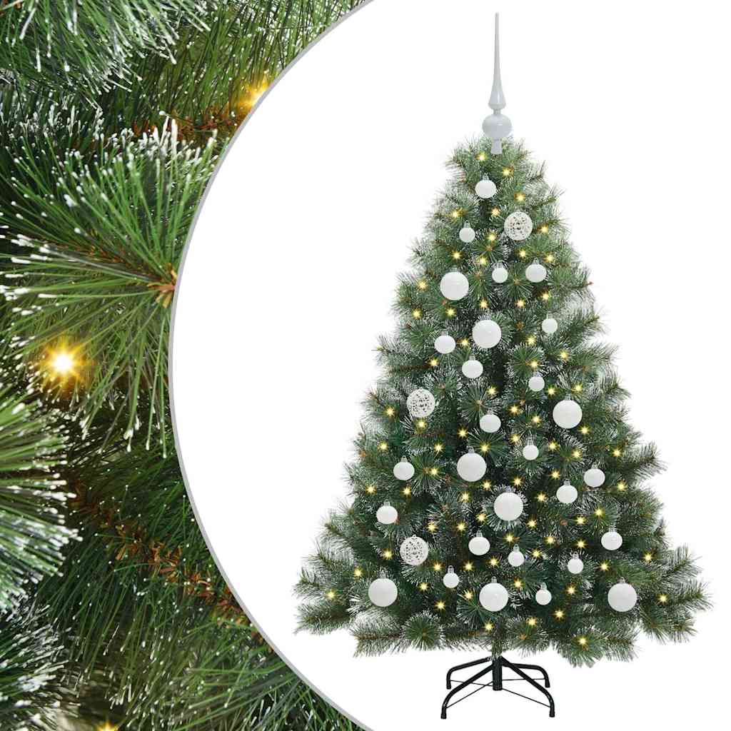 Sztuczna choinka z 150 diodami LED Zielony 120 cm PE i PVC
