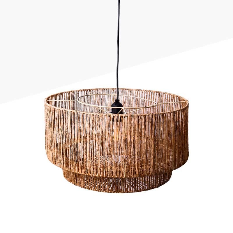LEDKIA LIGHTING Lampada A Sospensione Perseo In Corda Marrone - Stile Nautico Con Attacco E27, Ideale Per Soggiorno E Cucina (Lampadina Esclusa)