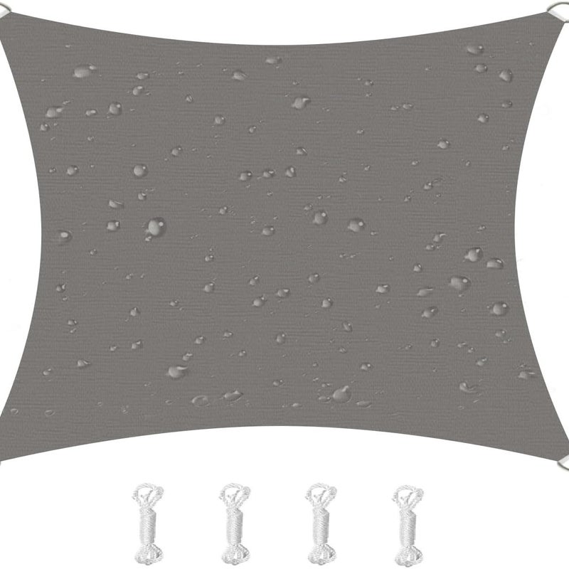 Żagiel przeciwsłoneczny kwadratowy, wodoodporny, wiatroszczelny, odporny na promieniowanie UV, odpowiedni na patio, do ogrodu, na taras, 2x2m, szary