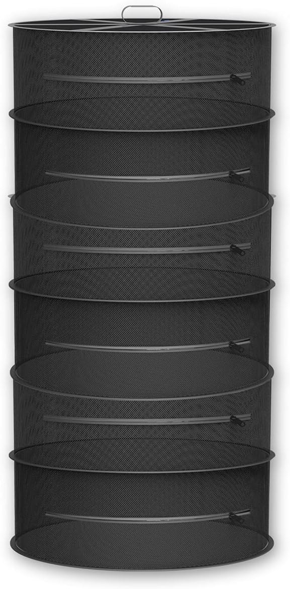 Siatka do suszenia, 6 warstw, składana, 60 cm (czarna)