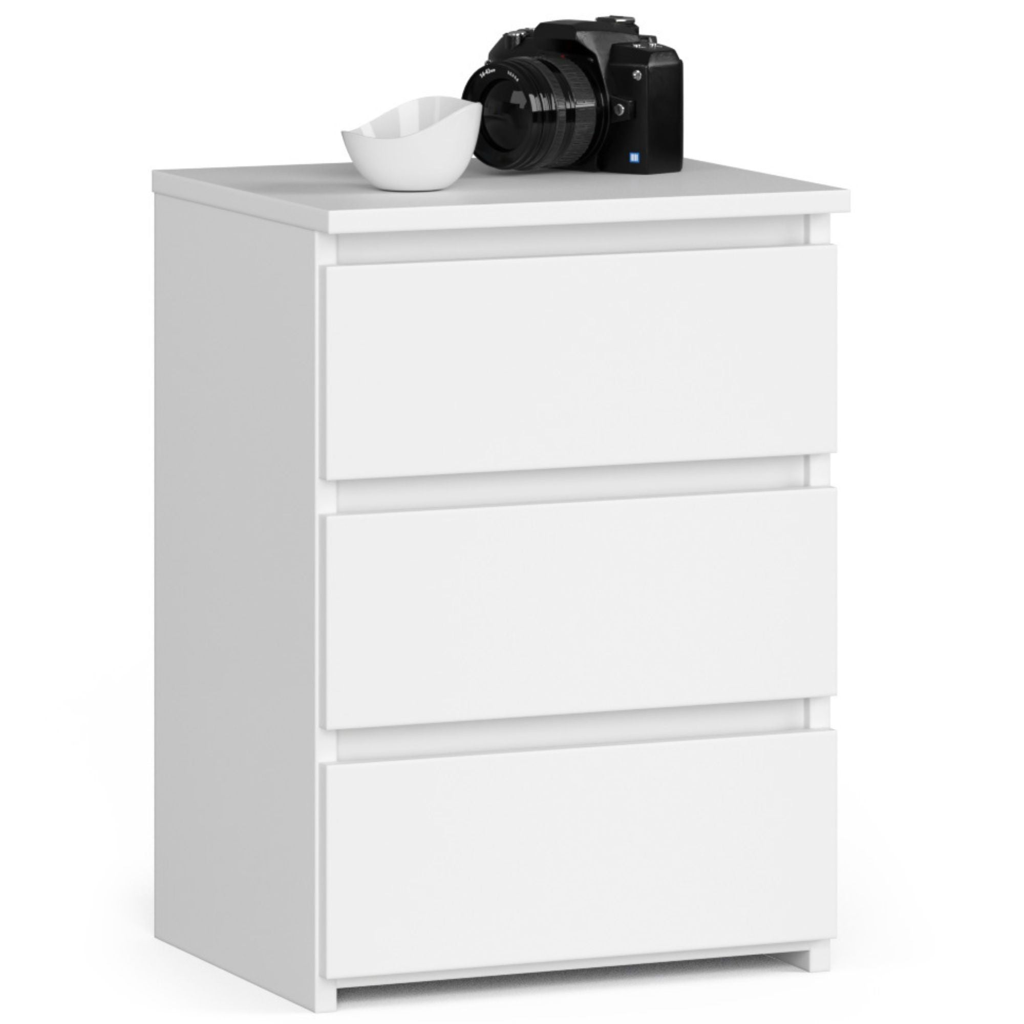 Szafka nocna AKORD CL3 Biała 40 cm 3 szuflady kolor Biały mat 40x35x57 cm
