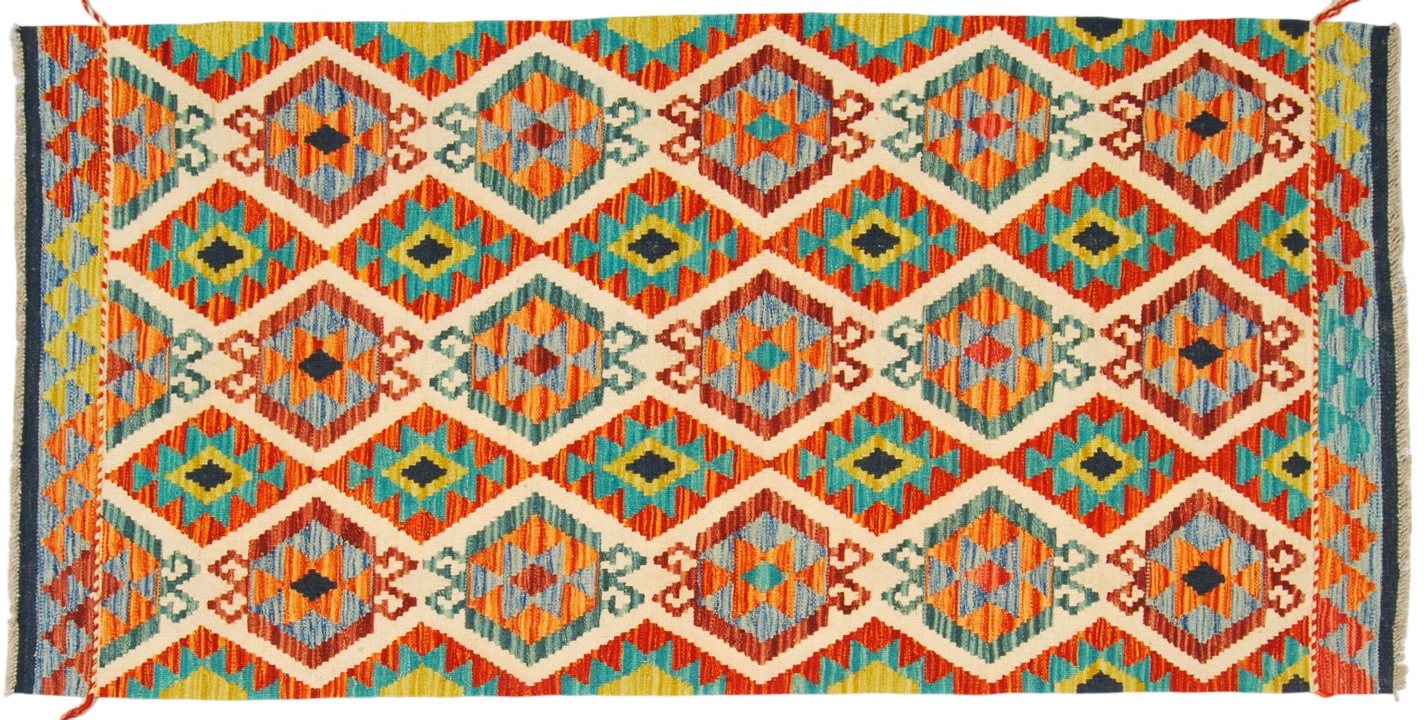 Oryginalny ręcznie robiony dywan, wymiary: 202x100, z certyfikatem autentyczności GalleriaFarah1970