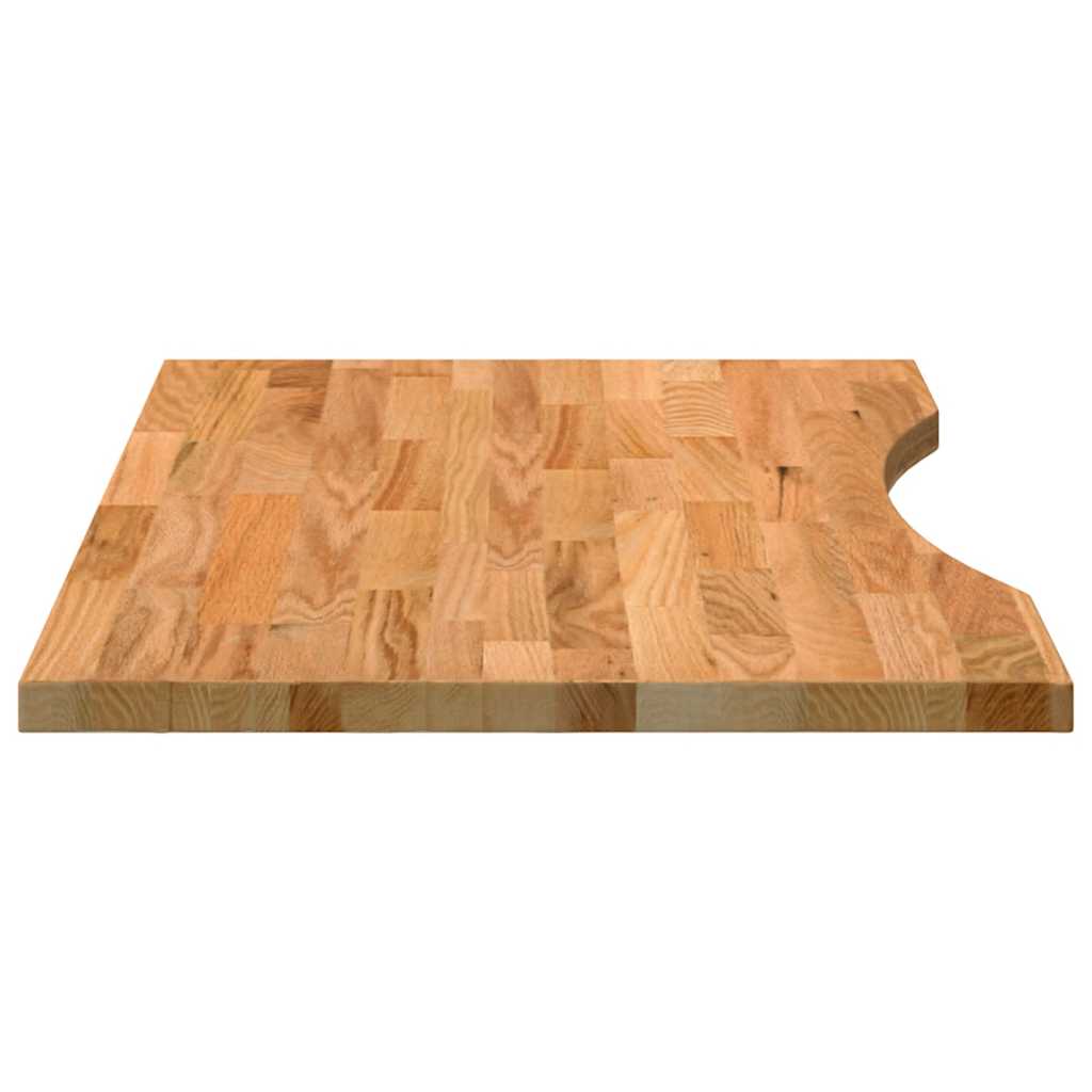Plateau de bureau marron clair, bois de chêne massif, rectangulaire - 6