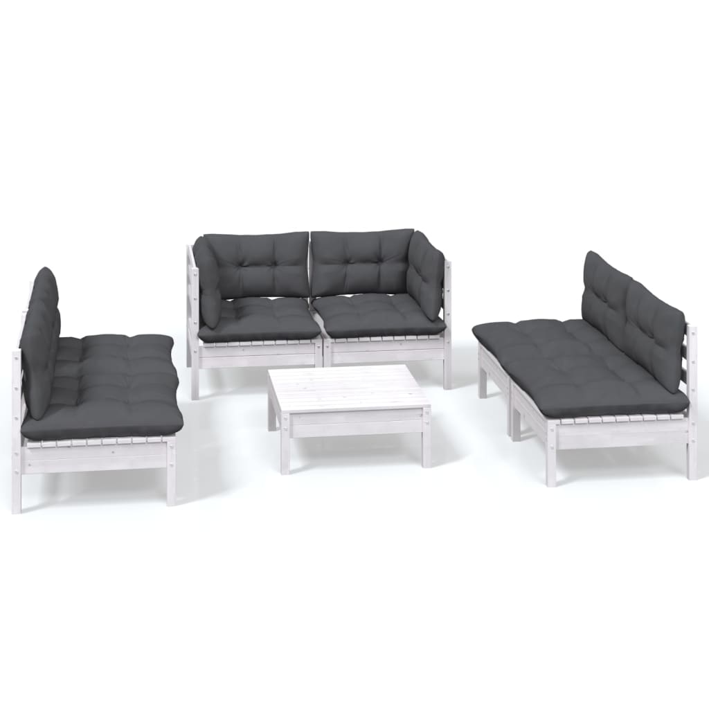 Maison Exclusive - Set Salotto da Giardino 7pz con Cuscini Legno Massello di Pino - 2
