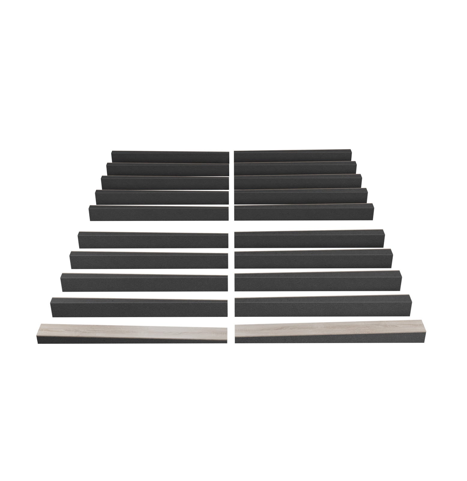 Lot de 20 Lames acoustiques insonorisants LOZA 50x5cm -0,5 m² surf.totale -MDF perforé laminé et mousse acoustique -Sonoma - 5