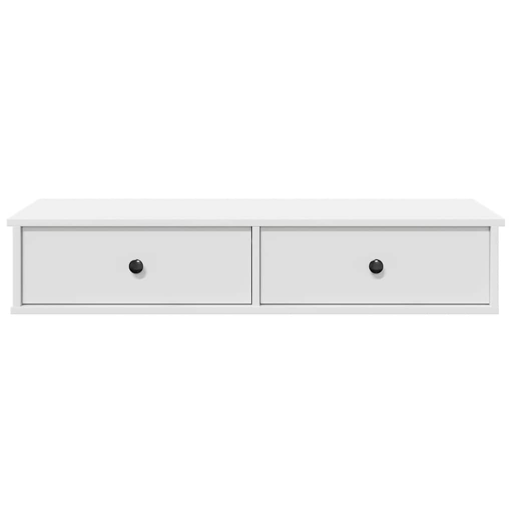 Étagère murale - Étagère flottante et tiroirs blanc 100x37,5x19cm bois d'ingénierie em213 - 4