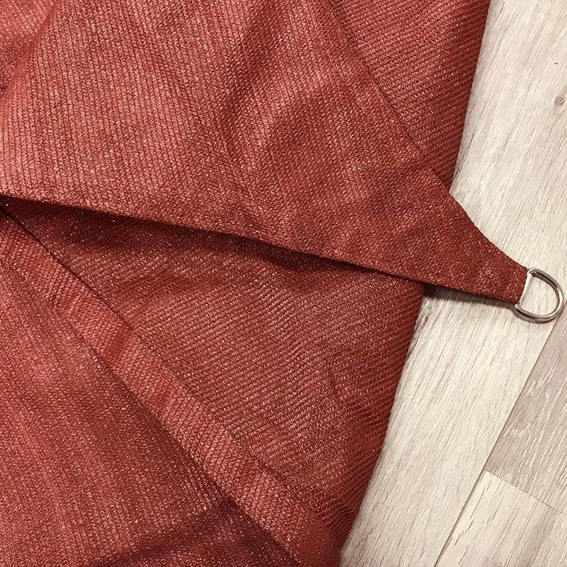Voile d'ombrage 5 x 4 x 4 m triangulaire 280g/m² - Haute densité résistante au vent - Tissu micro-aéré - Terracotta - 6
