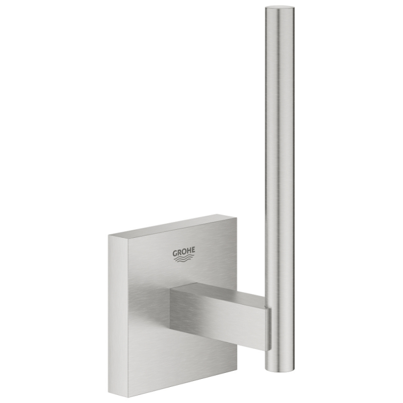 Rezerva hargie igienica Grohe 40979DC0, Start Cube, pe perete, metal, mat, otel satinat