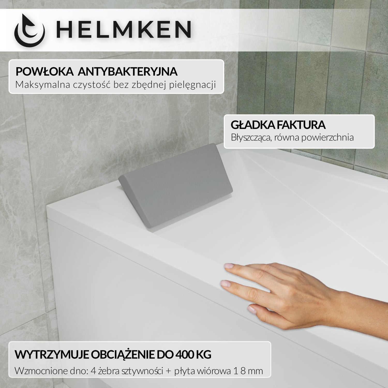 Wanna akrylowa Helmken Rivana 120 x 70 / 23095001 - 3