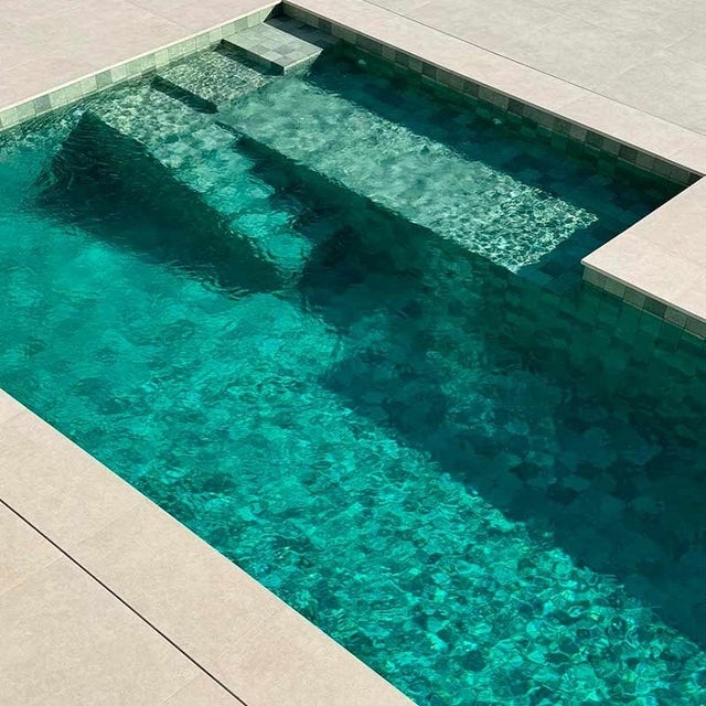 Carrelage Piscine Piscine Bali Green 15x15 Cm Imitation Pierre De Bali