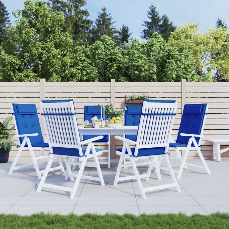 Poduszki na krzesła z wysokim oparciem, 6 szt, błękit królewski vidaXL