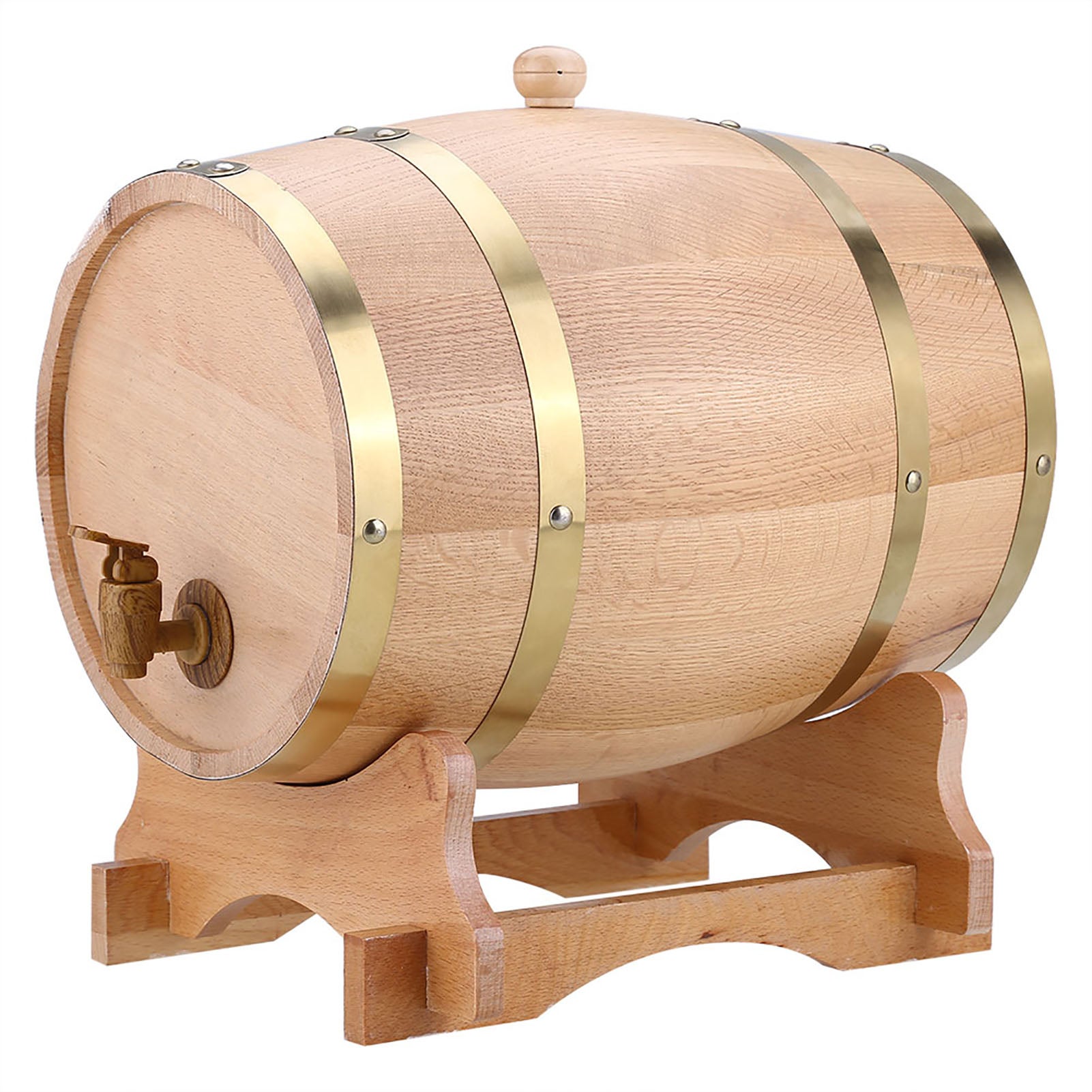 Barril De Roble Para Vino, Whisky O Ron | 1,5 A 10 Litros | Con Grifo Y Soporte | Artesanal Y A Prueba De Fugas