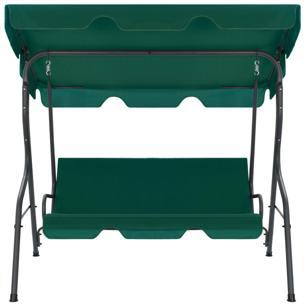 vidaXL Baloiço de jardim 170x110x153 cm tecido verde - 2