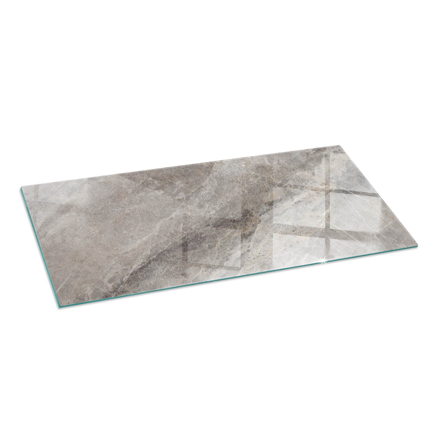 Szkło hartowane na podłogę pod kominek - 125x50 cm - Naturalny wzór kamienia - TULUP