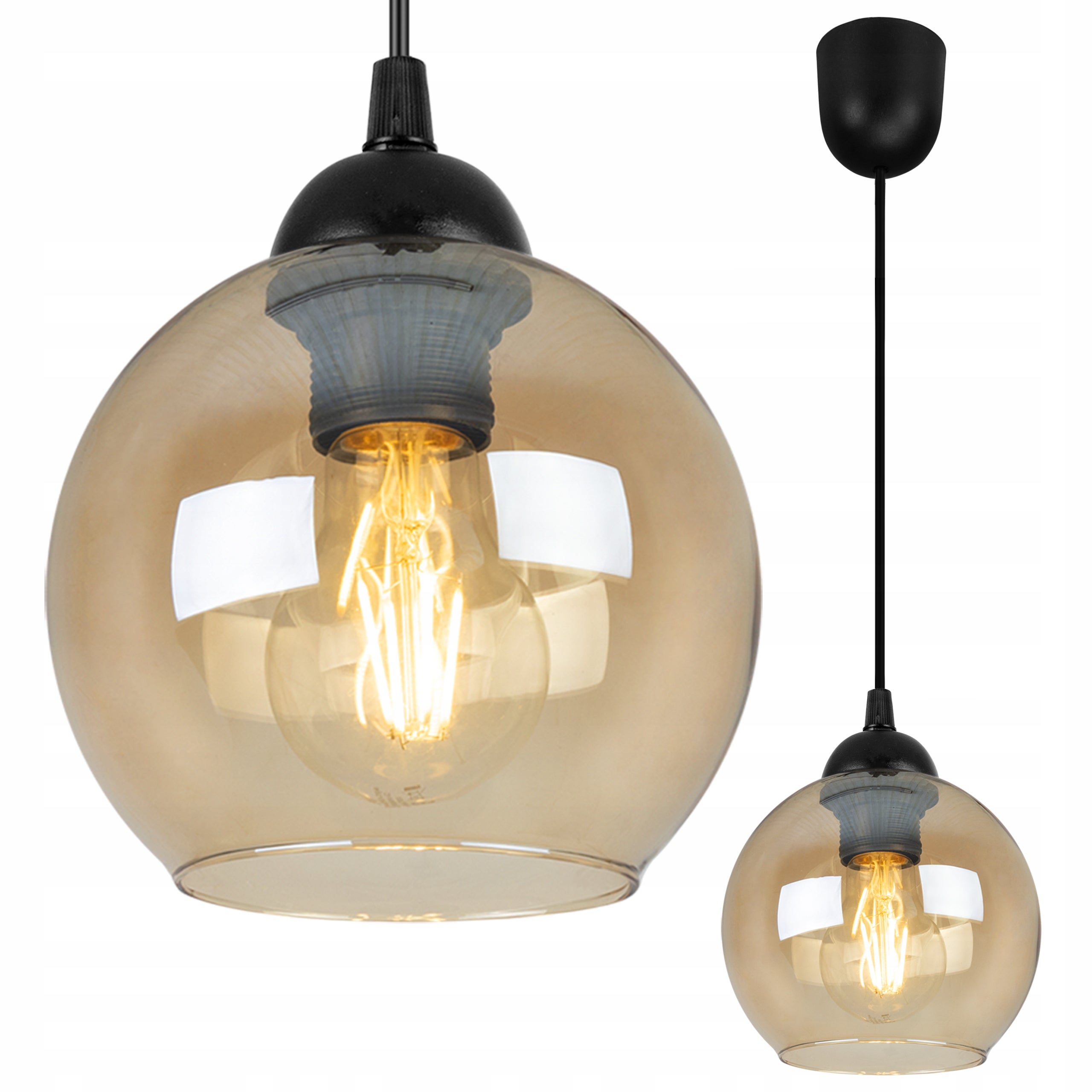 Lampa sufitowa wisząca Haga elegance 1xE27 abażur kula miodowa Light Home LH