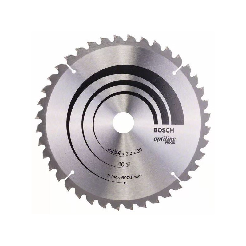 Lame Scie Circulaire Optiline Bois 254X30X2,0mm, 40D - 2
