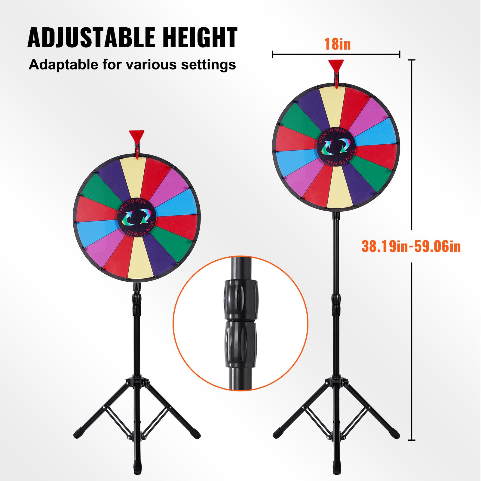 Roue de Loterie Personnalisée 45 cm, Roue de la Chance 14 Fentes ...