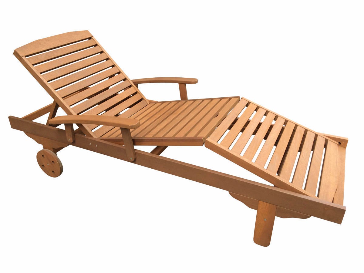 Set di 4 lettini pieghevoli in legno esotico SINGAPOUR - Maple - Marrone chiaro - 2