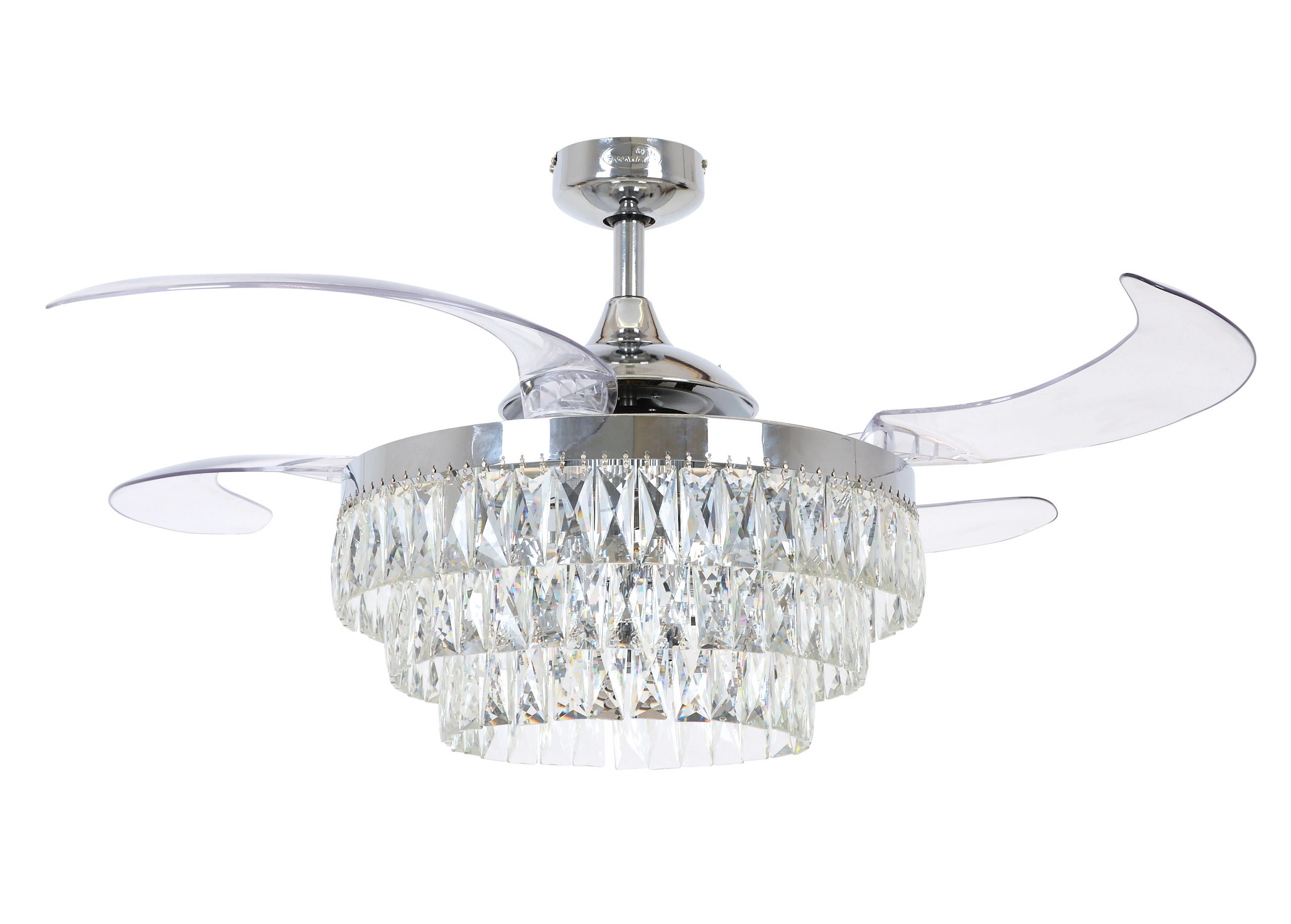 Plafoniera Con Ventilatore E LED Stralsund – Diametro 50 Cm, Luce Regolabile, Telecomando, 3 Velocità Ventola