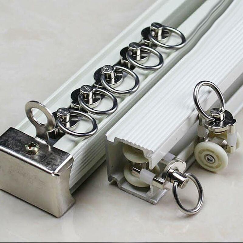 10 Pièces Rouleaux de Rail Planeur de Voie de Rideau Plastique Twin à roulettes en Alliage d'aluminium - 5