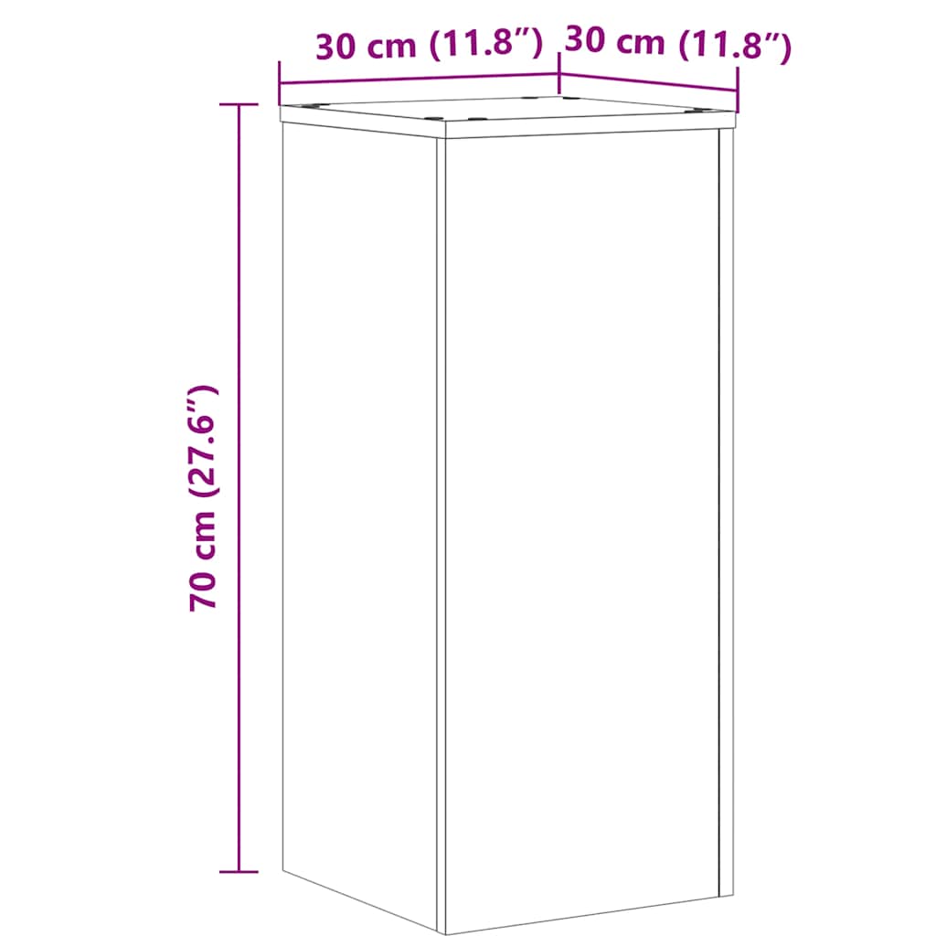 Supports pour plantes 2 pcs gris béton bois d'ingénierie - 4