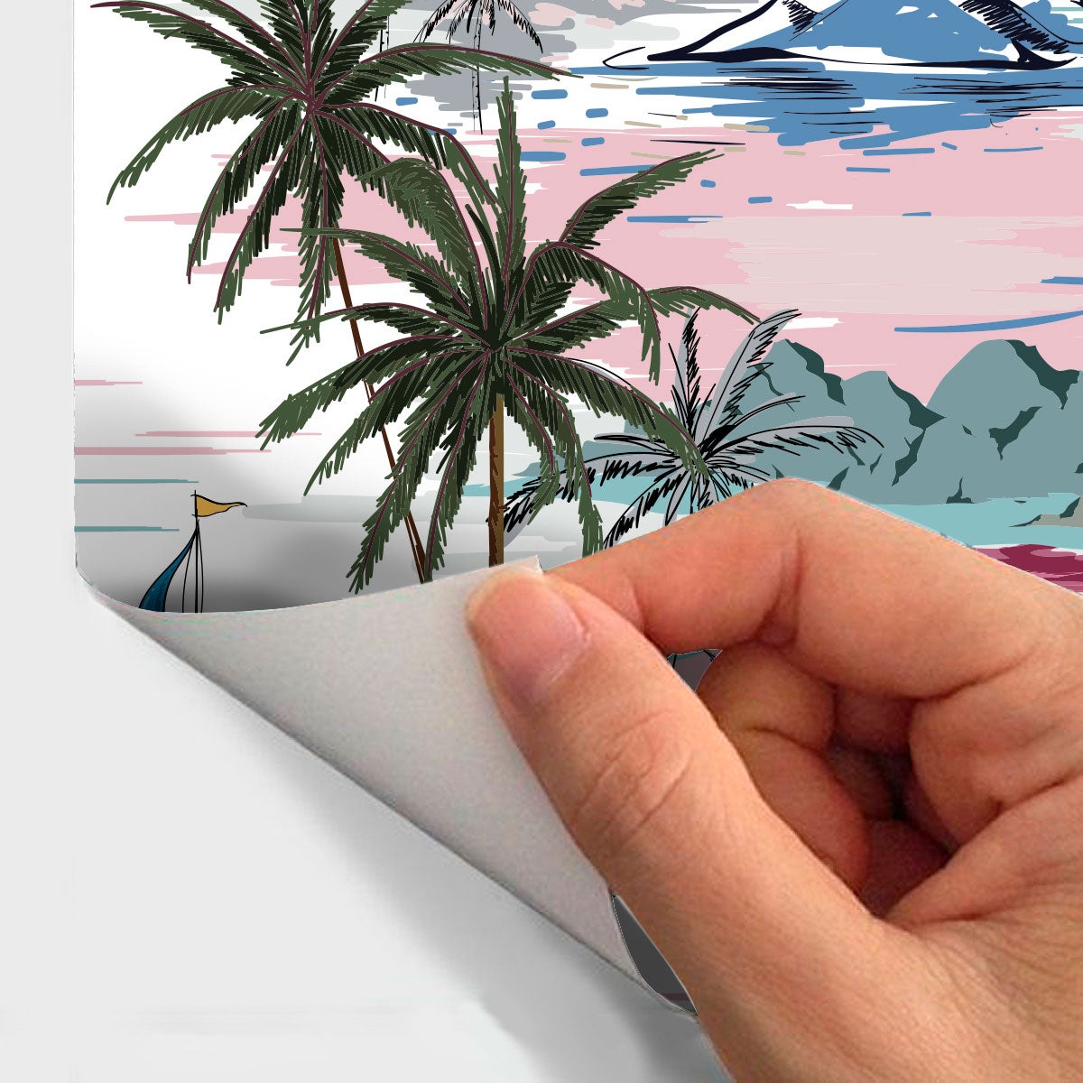 Adesivo carta da parati tropicale lemmy - Sticker adesivo - adesivi murali - 30x30cm - 4