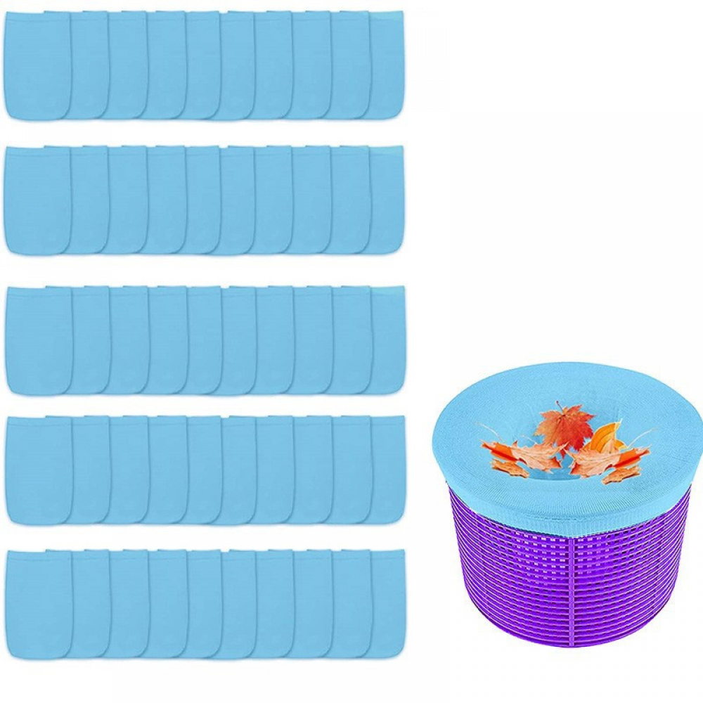 Filtr do skimmera basenowego, skarpeta do skimmera basenowego, siatka do skimmera do koszyka basenowego, niebieski, 50 sztuk