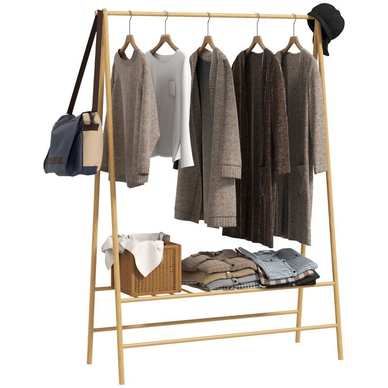 Portant à Vêtements Pliable En Bambou HBD : 160 X 74 X 42 Cm Avec Tringle A Vetements Et Compartiments 4 Crochets Autoportant Naturel Portant A Vetements Pliable Portant à Vêtements Pliable En Bambou HBD : 160 X 74 X 42 Cm Avec Tringle A Vetements Et Compartiments 4 Crochets Autoportant Naturel Portant A Vetements Pliable
