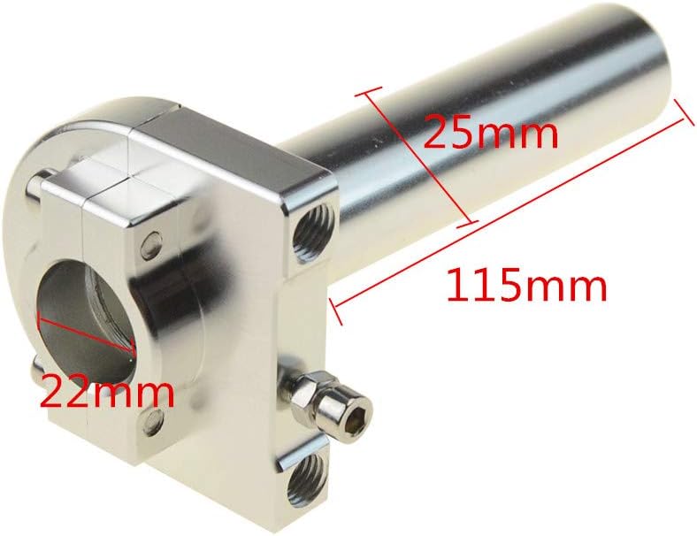 Manetka gazu 22 mm 7/8" - zamiennik do motoroweru GY6 139QMB 157QMJ, kolor srebrny