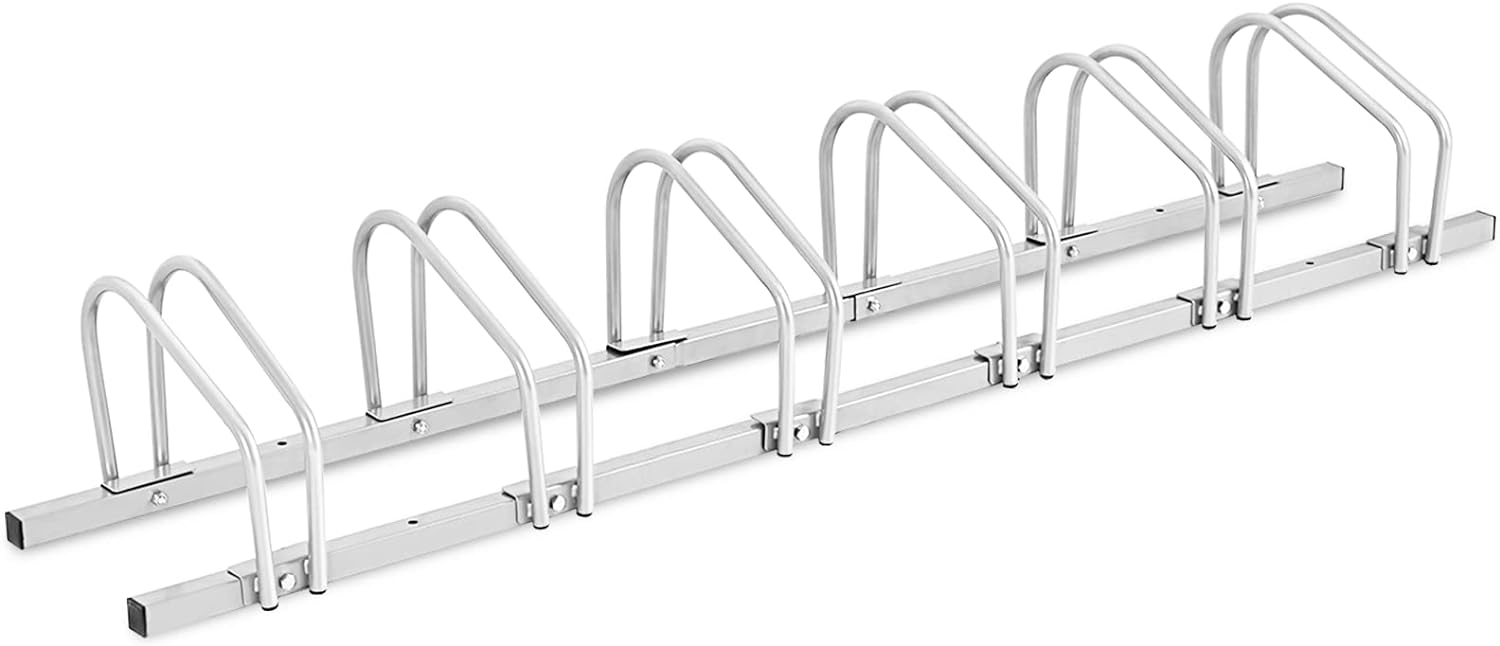 Râtelier Vélo Pour 5 Vélos - Support Mural Ou Sol - Acier Chromé - Économiseur D'espace Pour Garage Ou Extérieur