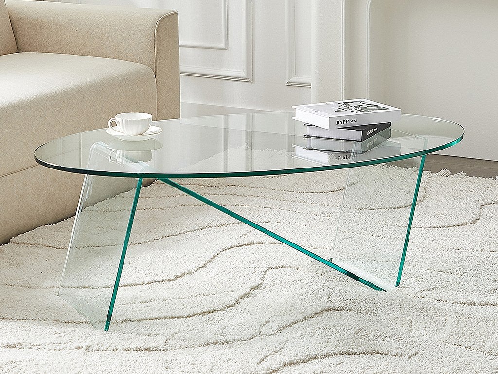 Stolik kawowy ze szkła hartowanego - Przezroczysty - ELOWEN